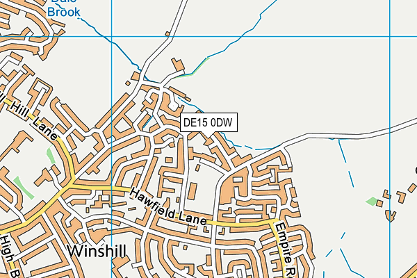 DE15 0DW map - OS VectorMap District (Ordnance Survey)