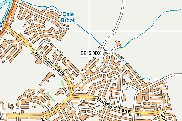 DE15 0DX map - OS VectorMap District (Ordnance Survey)
