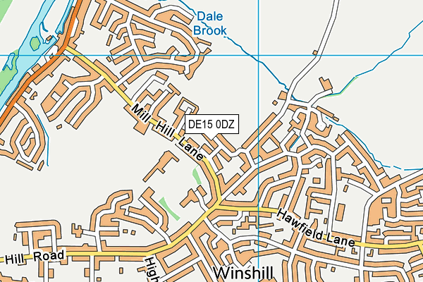 DE15 0DZ map - OS VectorMap District (Ordnance Survey)