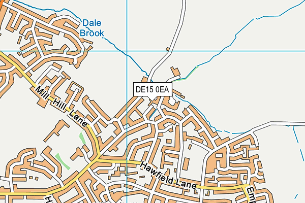 DE15 0EA map - OS VectorMap District (Ordnance Survey)