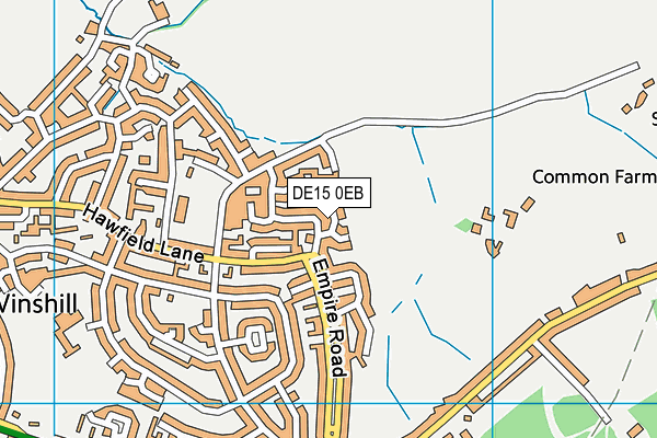 DE15 0EB map - OS VectorMap District (Ordnance Survey)