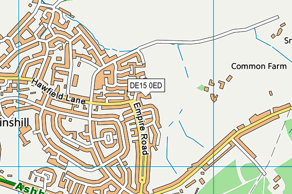 DE15 0ED map - OS VectorMap District (Ordnance Survey)