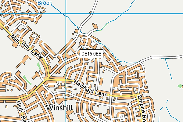 DE15 0EE map - OS VectorMap District (Ordnance Survey)