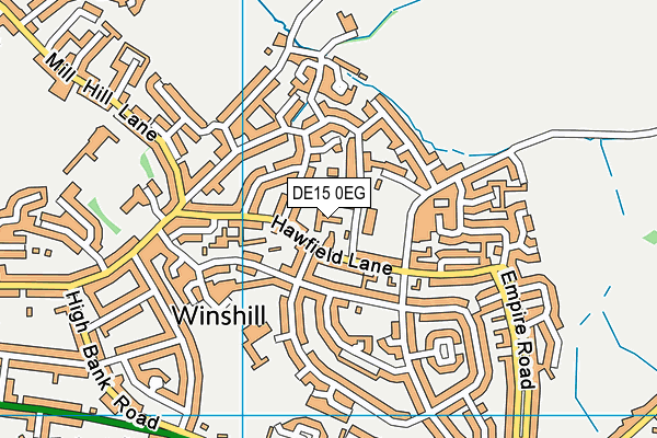 DE15 0EG map - OS VectorMap District (Ordnance Survey)