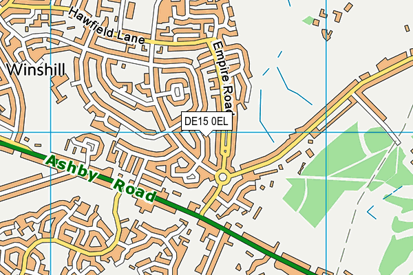 DE15 0EL map - OS VectorMap District (Ordnance Survey)