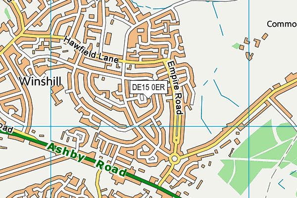 DE15 0ER map - OS VectorMap District (Ordnance Survey)