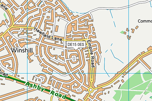 DE15 0ES map - OS VectorMap District (Ordnance Survey)