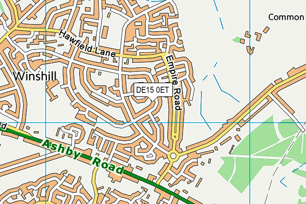 DE15 0ET map - OS VectorMap District (Ordnance Survey)