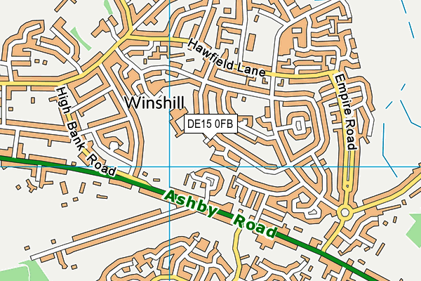 DE15 0FB map - OS VectorMap District (Ordnance Survey)