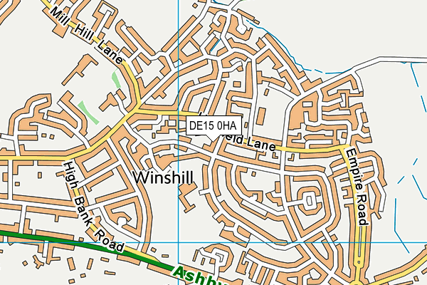DE15 0HA map - OS VectorMap District (Ordnance Survey)