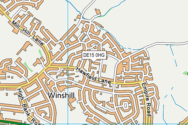 DE15 0HG map - OS VectorMap District (Ordnance Survey)