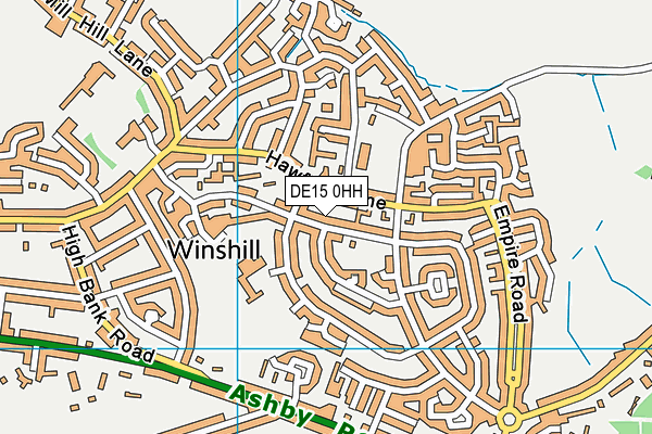 DE15 0HH map - OS VectorMap District (Ordnance Survey)