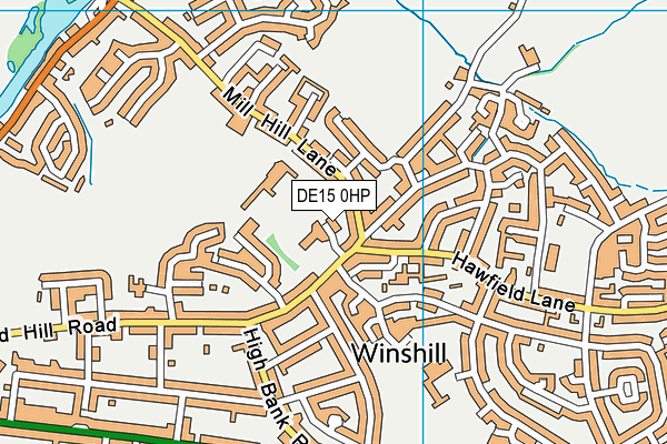 DE15 0HP map - OS VectorMap District (Ordnance Survey)