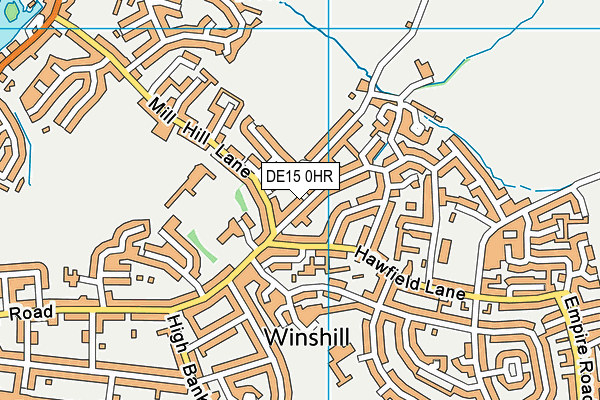 DE15 0HR map - OS VectorMap District (Ordnance Survey)