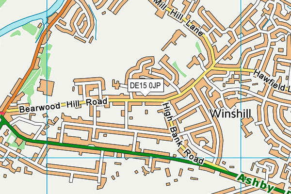 DE15 0JP map - OS VectorMap District (Ordnance Survey)