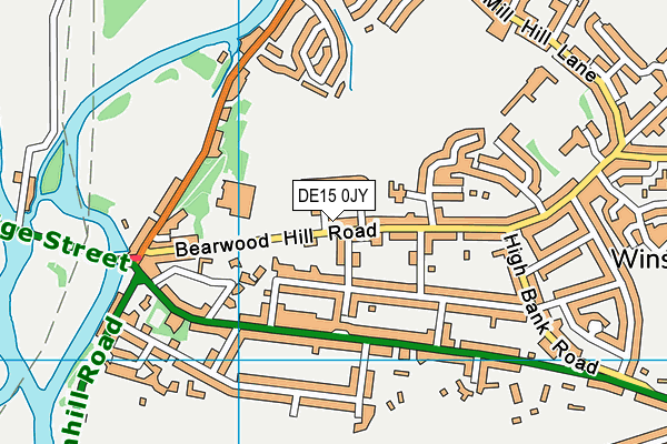 DE15 0JY map - OS VectorMap District (Ordnance Survey)