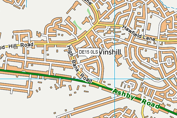 DE15 0LS map - OS VectorMap District (Ordnance Survey)