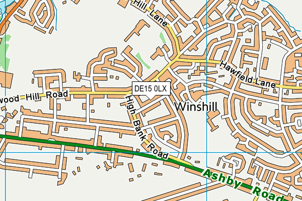 DE15 0LX map - OS VectorMap District (Ordnance Survey)