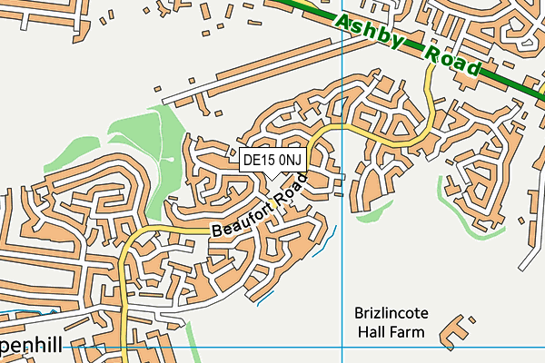 DE15 0NJ map - OS VectorMap District (Ordnance Survey)