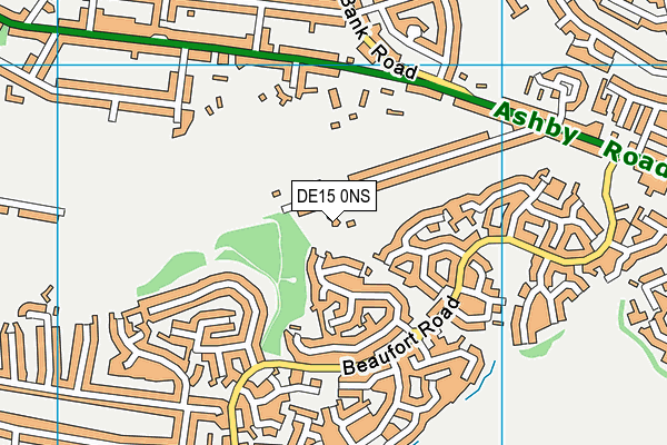 DE15 0NS map - OS VectorMap District (Ordnance Survey)