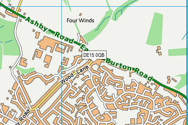 DE15 0QB map - OS VectorMap District (Ordnance Survey)