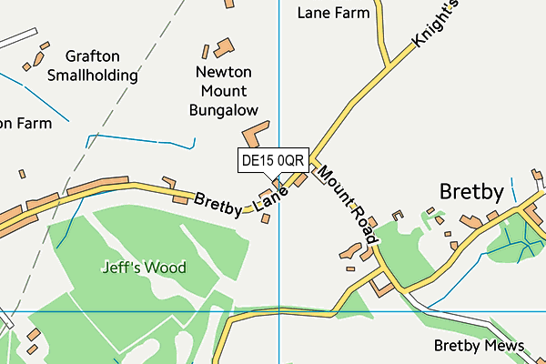 DE15 0QR map - OS VectorMap District (Ordnance Survey)