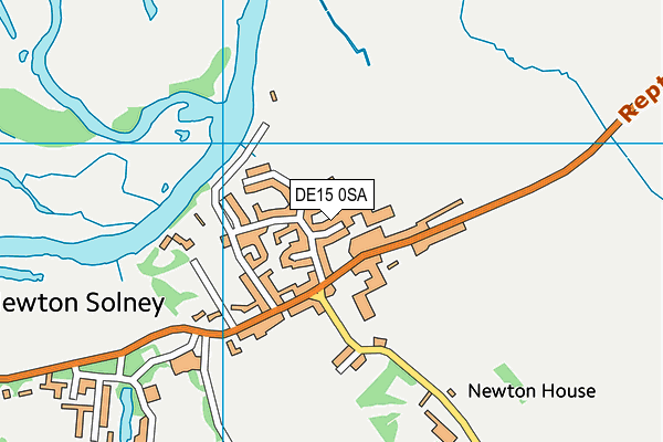 DE15 0SA map - OS VectorMap District (Ordnance Survey)