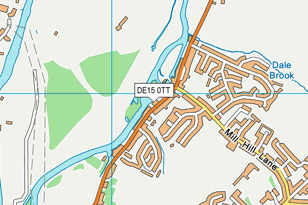 DE15 0TT map - OS VectorMap District (Ordnance Survey)