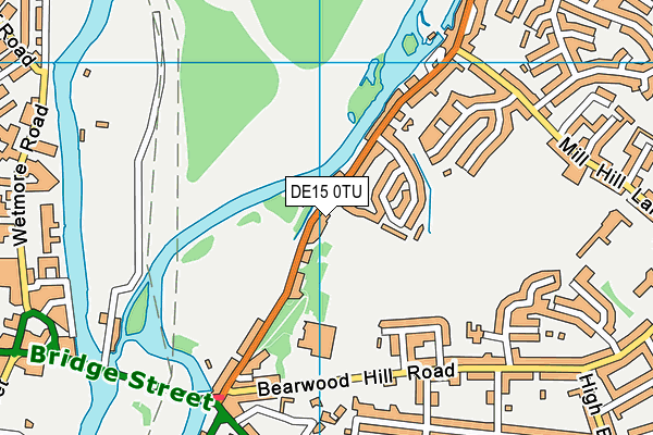 DE15 0TU map - OS VectorMap District (Ordnance Survey)