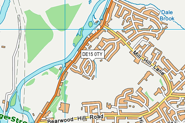 DE15 0TY map - OS VectorMap District (Ordnance Survey)