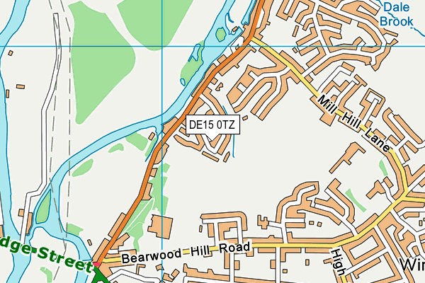 DE15 0TZ map - OS VectorMap District (Ordnance Survey)