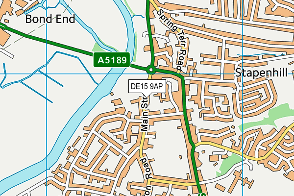 DE15 9AP map - OS VectorMap District (Ordnance Survey)