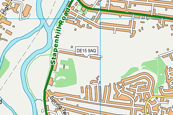 DE15 9AQ map - OS VectorMap District (Ordnance Survey)