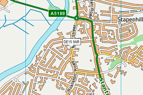 DE15 9AR map - OS VectorMap District (Ordnance Survey)