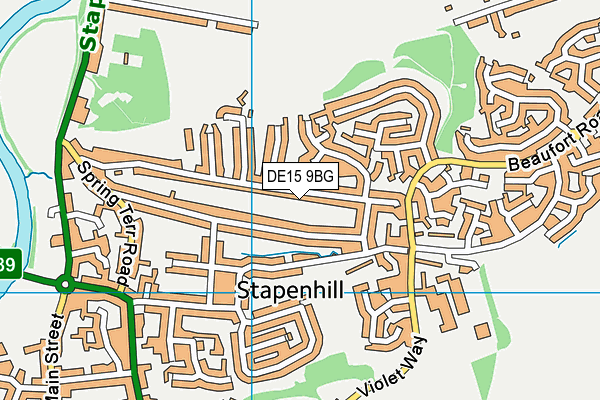 DE15 9BG map - OS VectorMap District (Ordnance Survey)