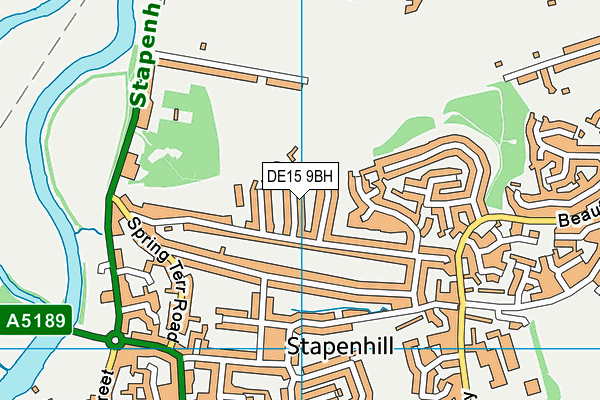 DE15 9BH map - OS VectorMap District (Ordnance Survey)