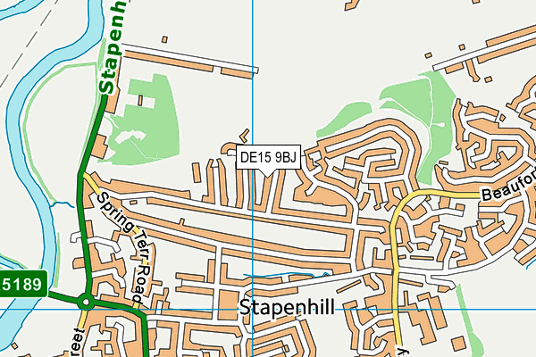 DE15 9BJ map - OS VectorMap District (Ordnance Survey)