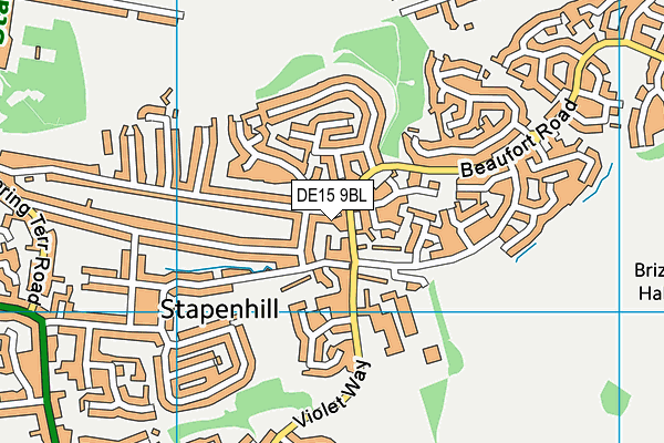 DE15 9BL map - OS VectorMap District (Ordnance Survey)