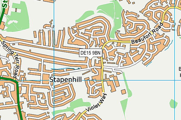 DE15 9BN map - OS VectorMap District (Ordnance Survey)