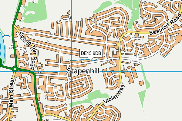 DE15 9DB map - OS VectorMap District (Ordnance Survey)