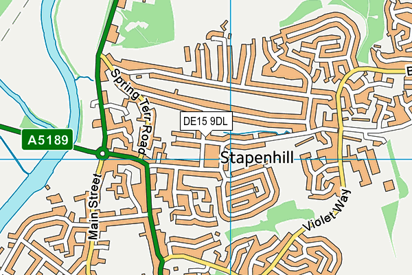 DE15 9DL map - OS VectorMap District (Ordnance Survey)