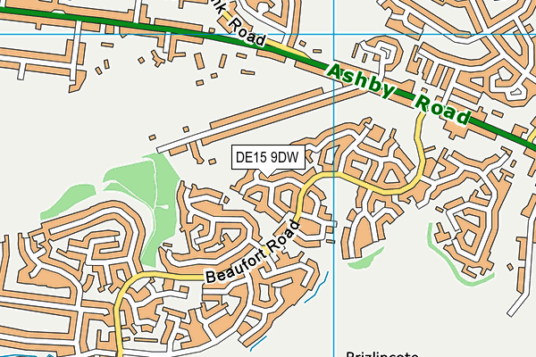 DE15 9DW map - OS VectorMap District (Ordnance Survey)