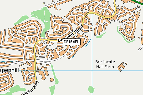 DE15 9EL map - OS VectorMap District (Ordnance Survey)