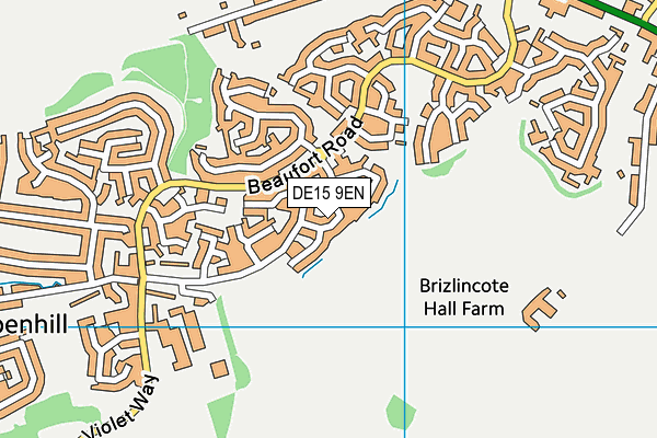 DE15 9EN map - OS VectorMap District (Ordnance Survey)