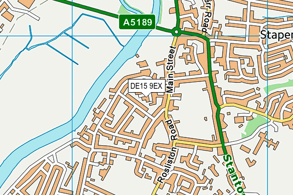 DE15 9EX map - OS VectorMap District (Ordnance Survey)