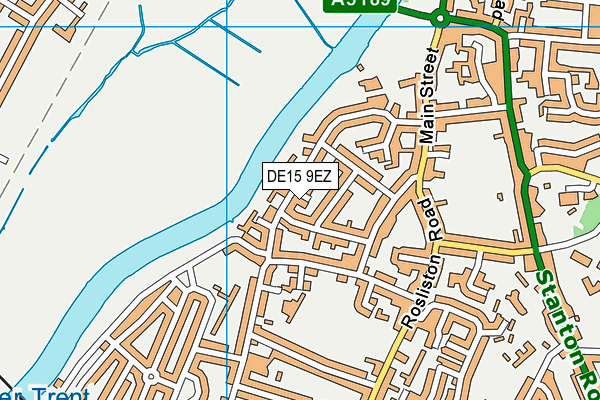 DE15 9EZ map - OS VectorMap District (Ordnance Survey)
