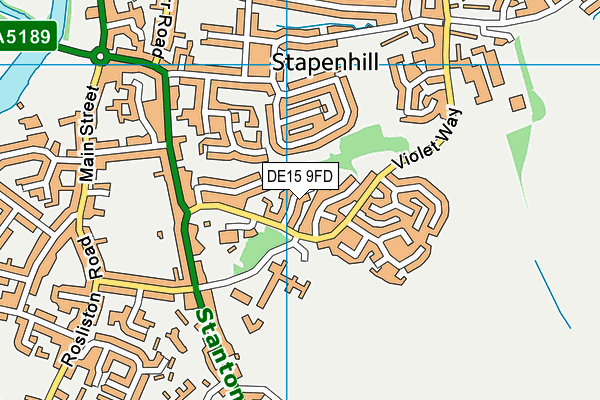 DE15 9FD map - OS VectorMap District (Ordnance Survey)