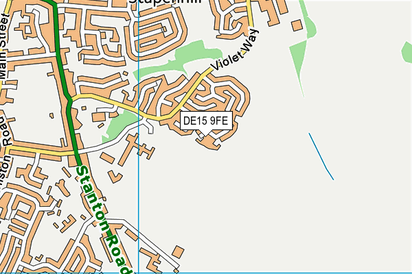 DE15 9FE map - OS VectorMap District (Ordnance Survey)
