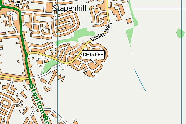 DE15 9FF map - OS VectorMap District (Ordnance Survey)