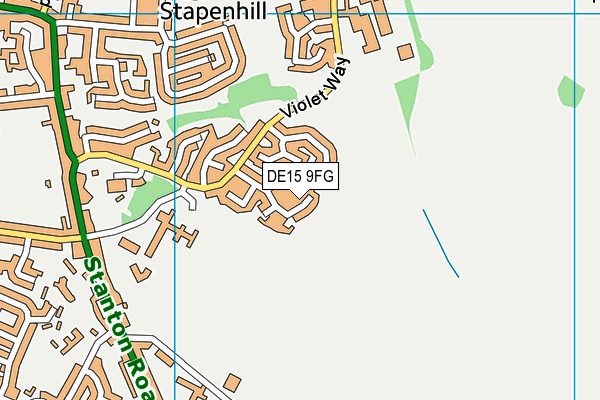 DE15 9FG map - OS VectorMap District (Ordnance Survey)